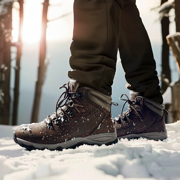 Men's Fur-Lined Thinsulate Waterproof Snow Boots - DARK BROWN - 8